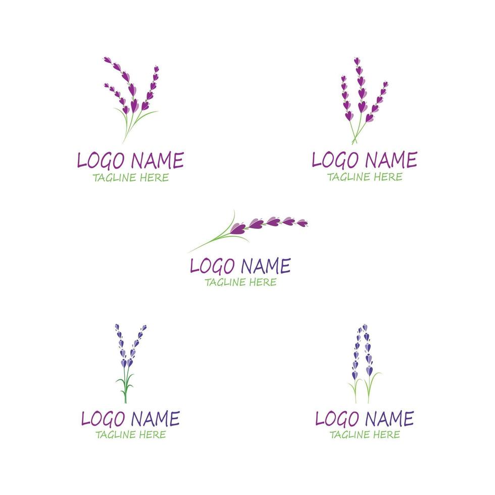 Lavendel floral aromatische Logo Vektor Icon Illustration Design