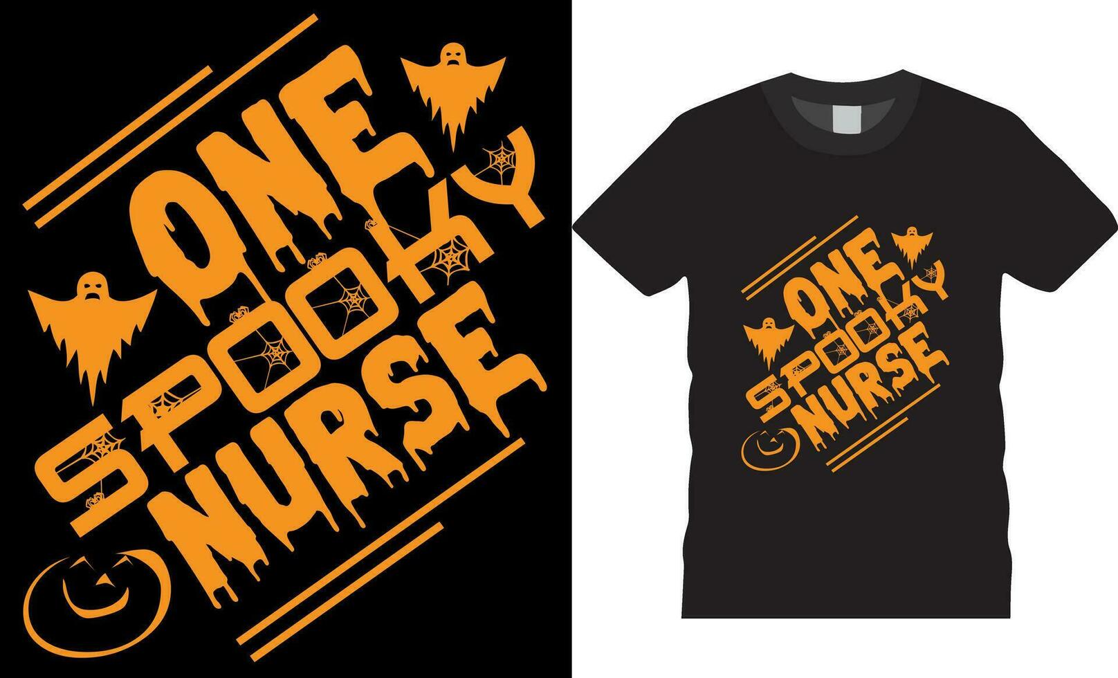 einer gespenstisch Krankenschwester, Halloween T-Shirt Design Vektor Vorlage