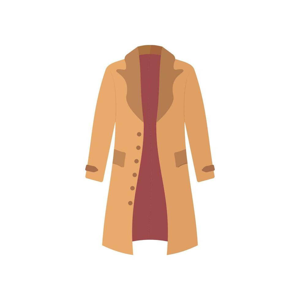 Winter oder Herbst Kleider und kalt Wetter Zubehör isoliert auf Weiß Hintergrund. Vektor gemütlich Kleidung warm Mantel oder Oberbekleidung Mode.