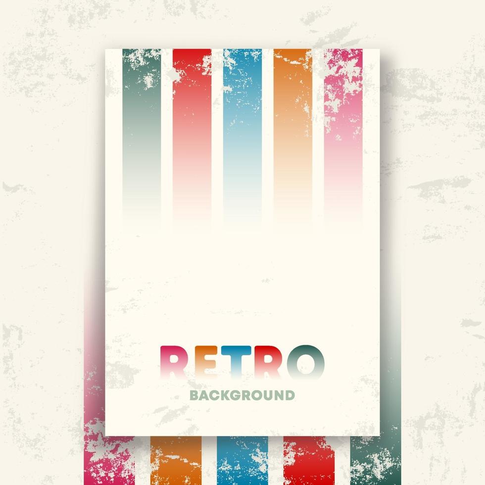 Retro-Design-Poster mit Vintage-Grunge-Textur und farbigen Linien. Vektor-Illustration. vektor