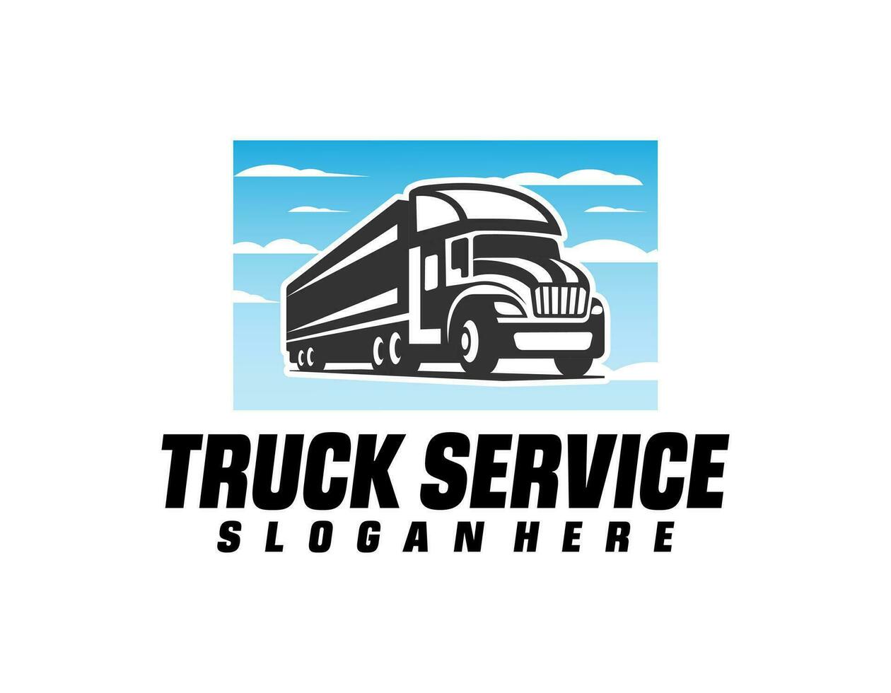 drei LKW Logo Vorlage zum Sie Design im schwarz Farbe. Transport LKW Logistik Ladung Vektor. Lieferung Thema. vektor