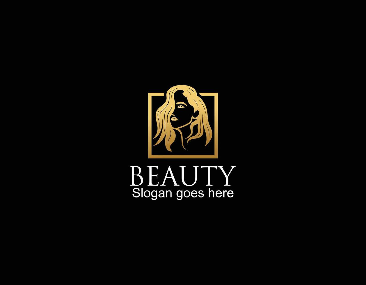 Schönheit Gold Frau Logo Vorlage vektor