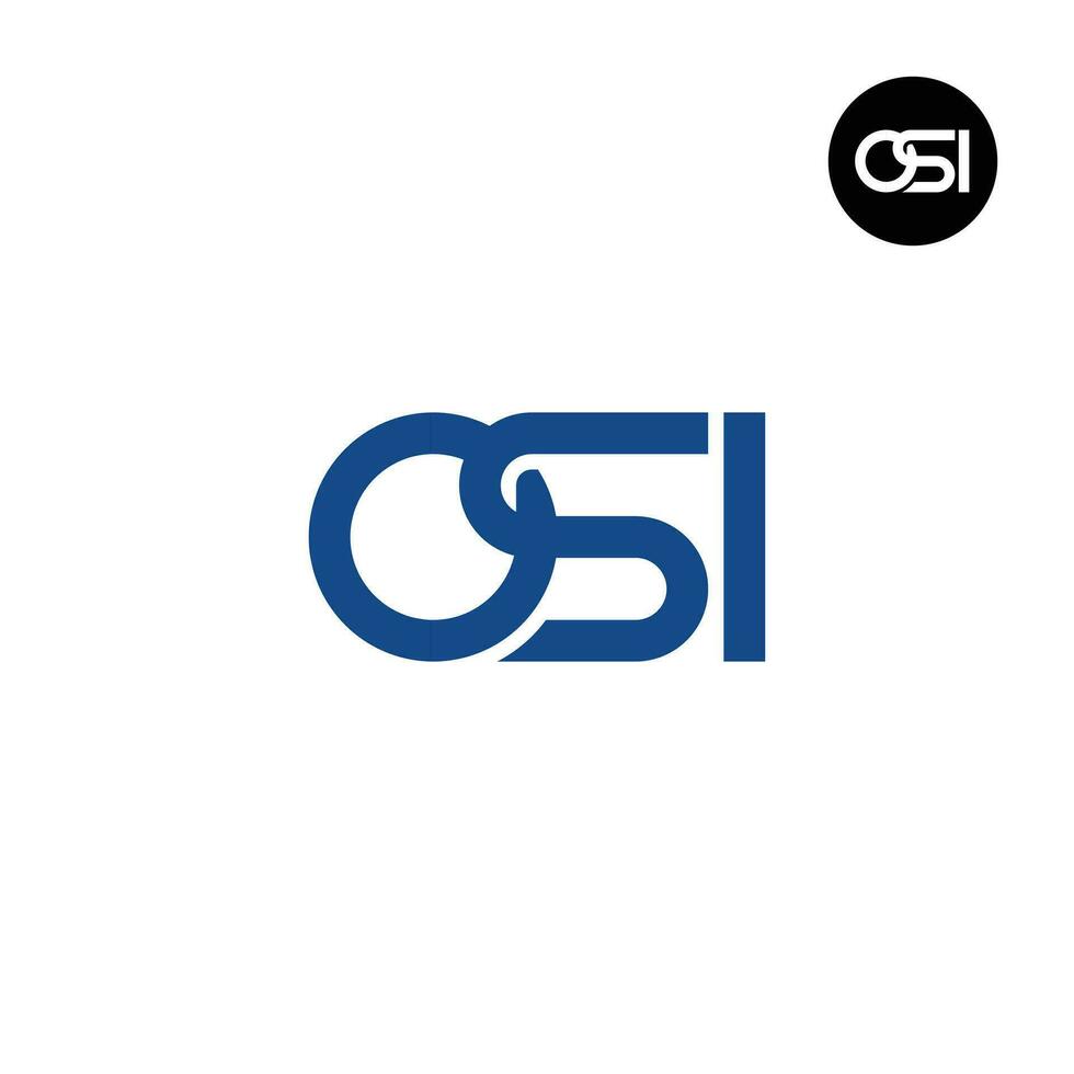 brev osi monogram logotyp design vektor