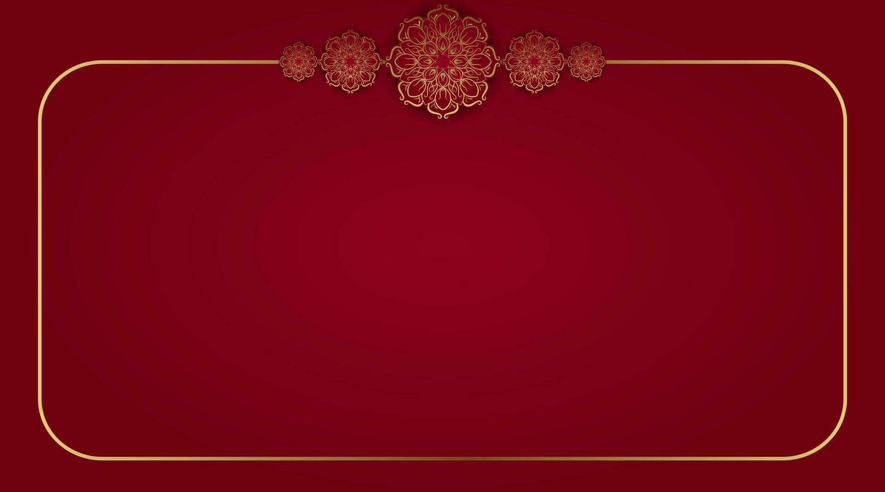 röd bakgrund med dekorativ mandala vektor