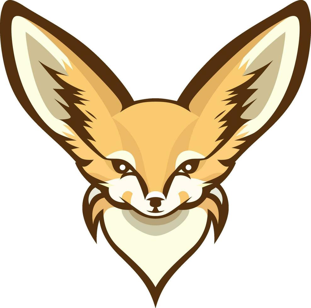 fennec räv huvud logotyp mall vektor illustration, öken- räv logotyp symbol ikon klämma konst stock vektor bild