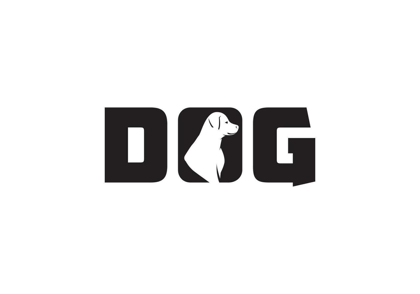 kreativ hund och text Lagt till djur- logotyp ikon design vektor