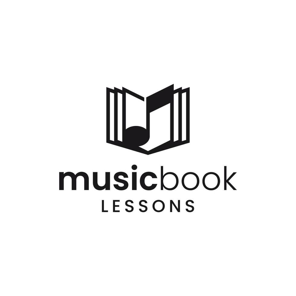 modern und einfach Logo Kombination von Buch und Musik- Hinweis vektor