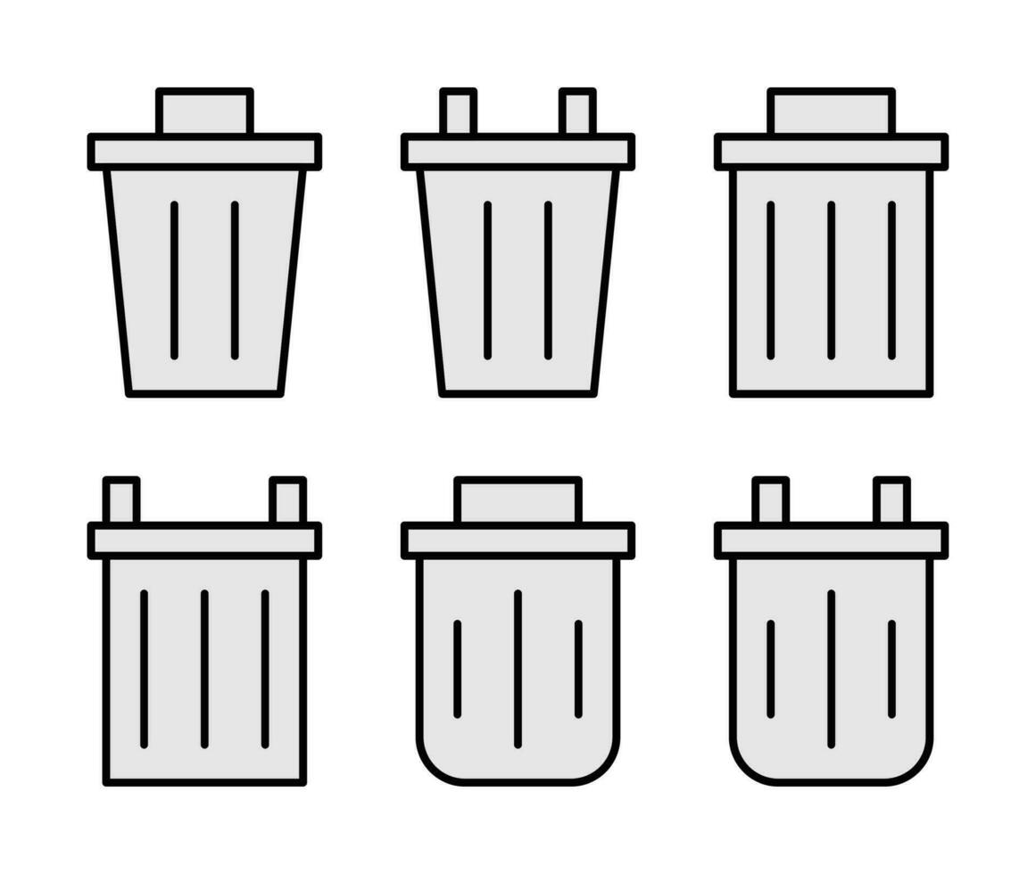 löschen Symbol Müll können Symbol Satz. einfach und minimalistisch Design, Vektor zum Anwendung, Netz, Sozial Medien, Flyer.