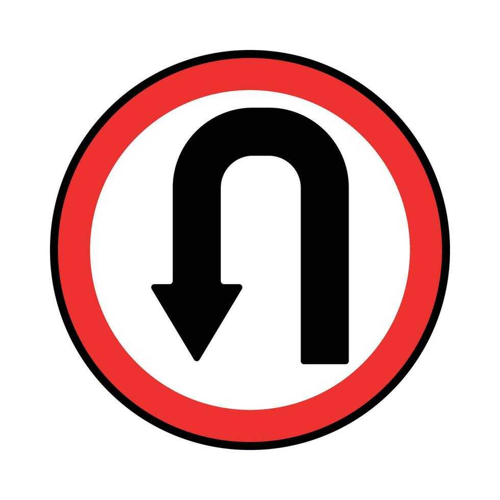 Vektor der Verkehr Zeichen drehen links, Straße unterzeichnen. rot Design auf ein Weiß Hintergrund