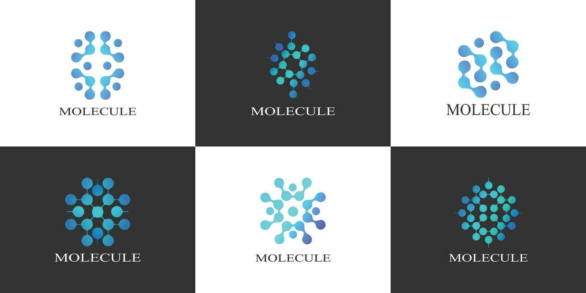 molekyl logotyp design samling med kreativ begrepp premie vektor