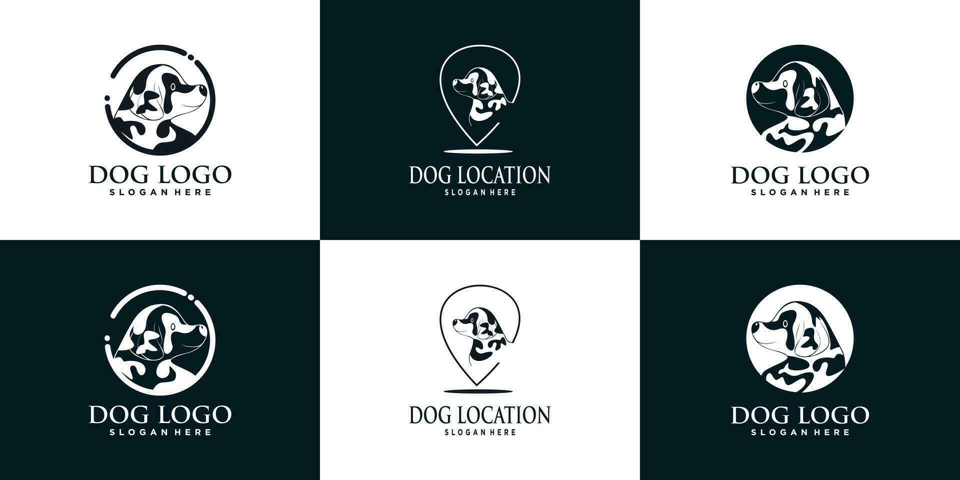 Hund Logo Design Sammlung mit kreativ Konzept Prämie Vektor