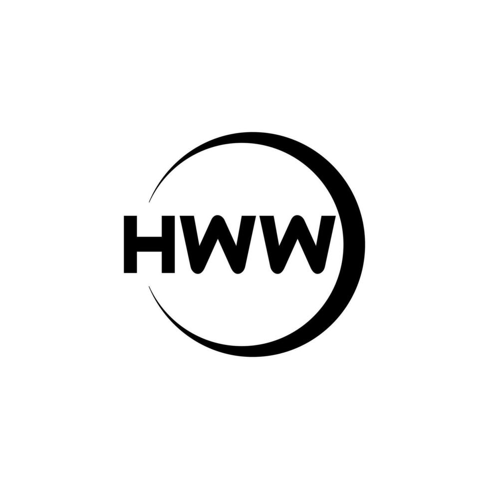 hww logotyp design, inspiration för en unik identitet. modern elegans och kreativ design. vattenmärke din Framgång med de slående detta logotyp. vektor