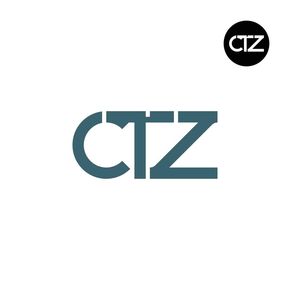 brev ctz monogram logotyp design vektor