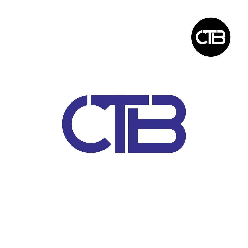 Brief ctb Monogramm Logo Design vektor