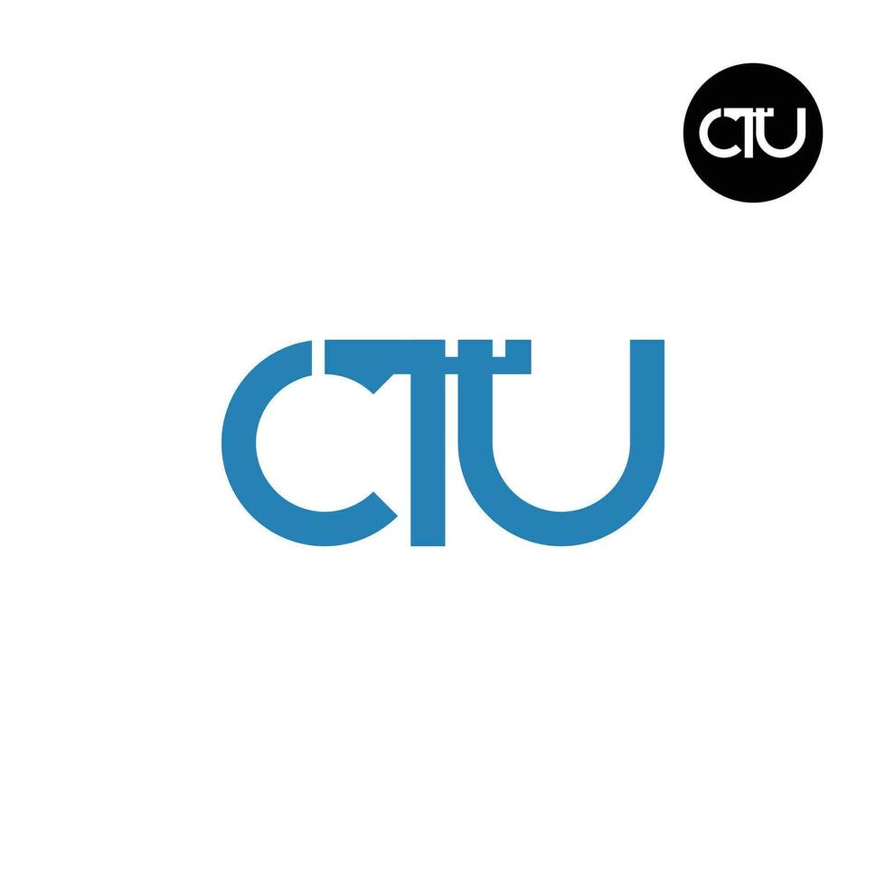 brev ctu monogram logotyp design vektor