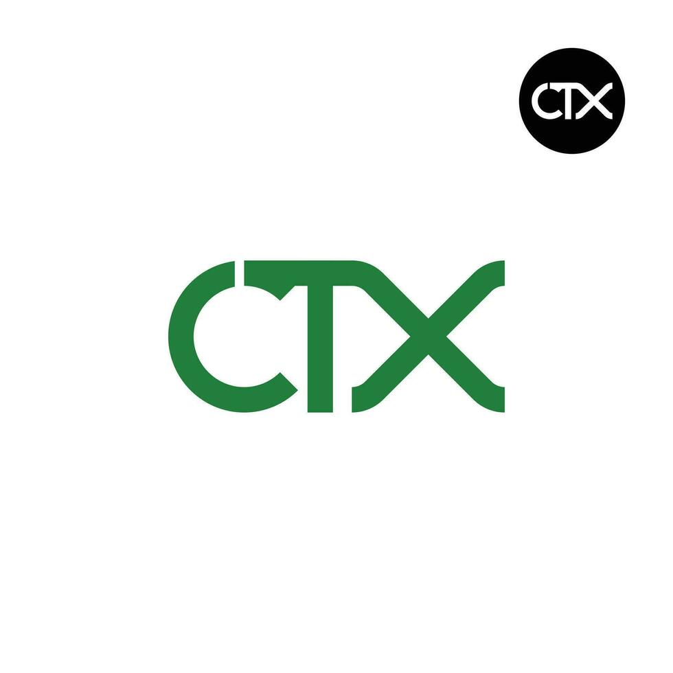Brief ctx Monogramm Logo Design vektor