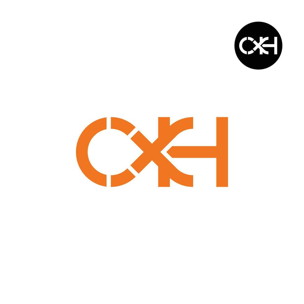 Brief cxh Monogramm Logo Design vektor
