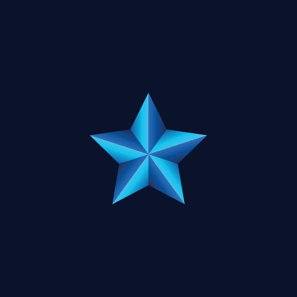 blå stjärna logotyp vektor, lutning färger vektor