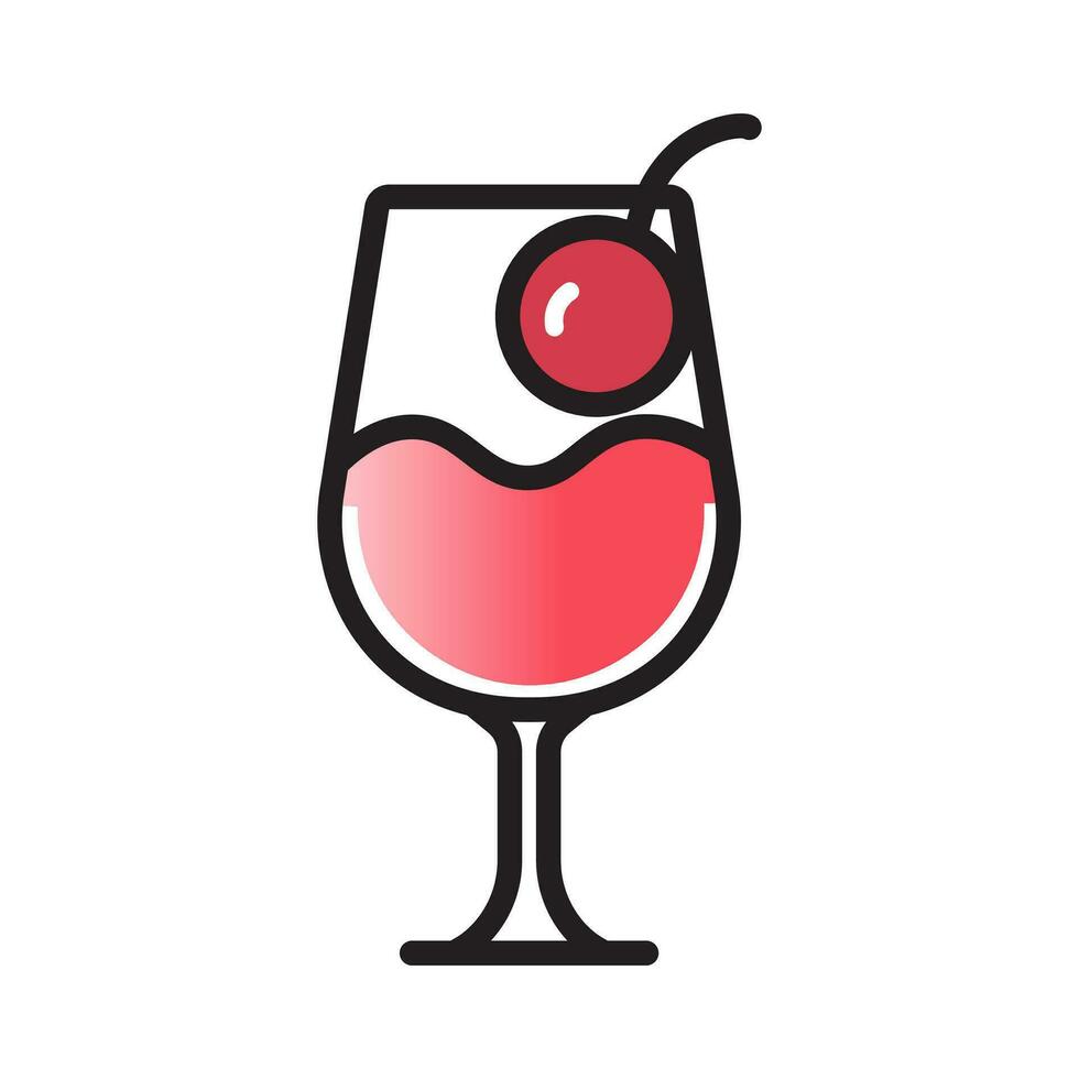 vin glas ikon i trendig platt design på grå bakgrund. vektor illustration eps 10. redigerbar stroke.