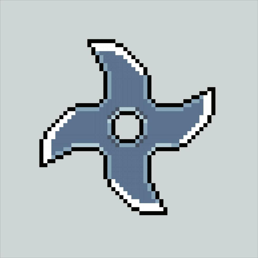 Pixel Kunst Illustration Shuriken. pixelig Shuriken. Shuriken Ninja Symbol pixelig zum das Pixel Kunst Spiel und Symbol zum Webseite und Video Spiel. alt Schule retro. vektor