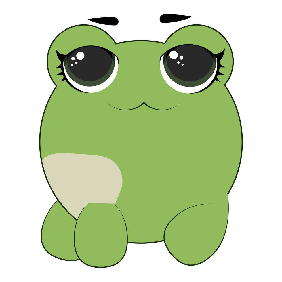 Baby Frosch lächelnd im ein kawaii Stil vektor