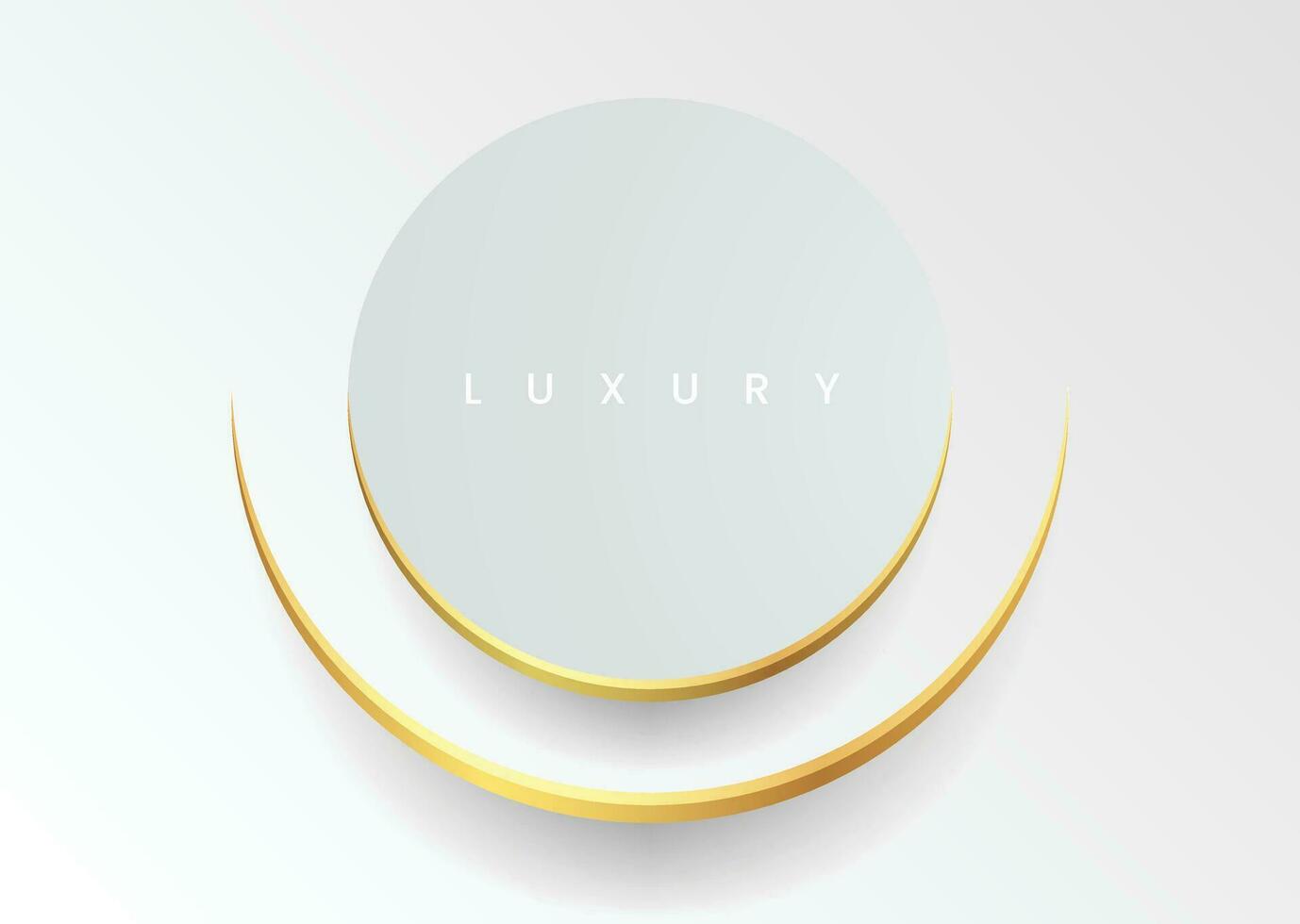 abstrakt vit cirkel form gyllene rader lyx bakgrund. lyx vit cirkulär bakgrund med guld element och Plats för text. elegant minimalistisk gyllene cirkel vektor illustration