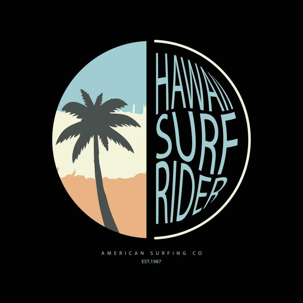hawaii sommar strand illustration typografi för t skjorta, affisch, logotyp, klistermärke, eller kläder handelsvaror vektor