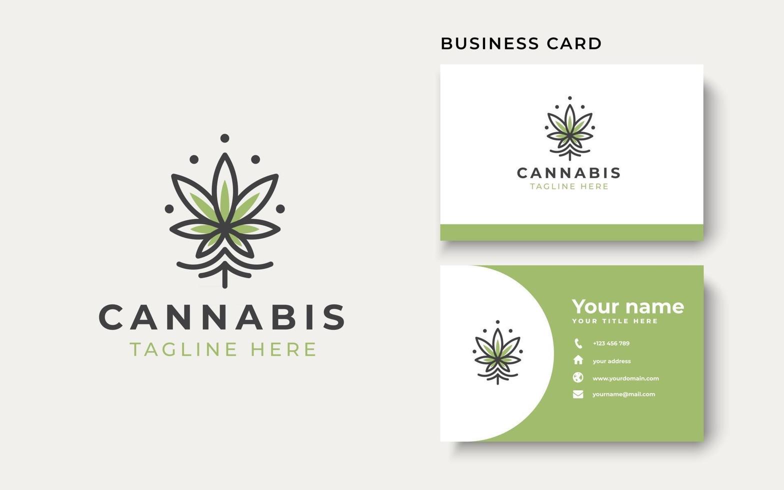 Monoline-Cannabis-Logo-Vorlage. Vektor-Illustration vektor