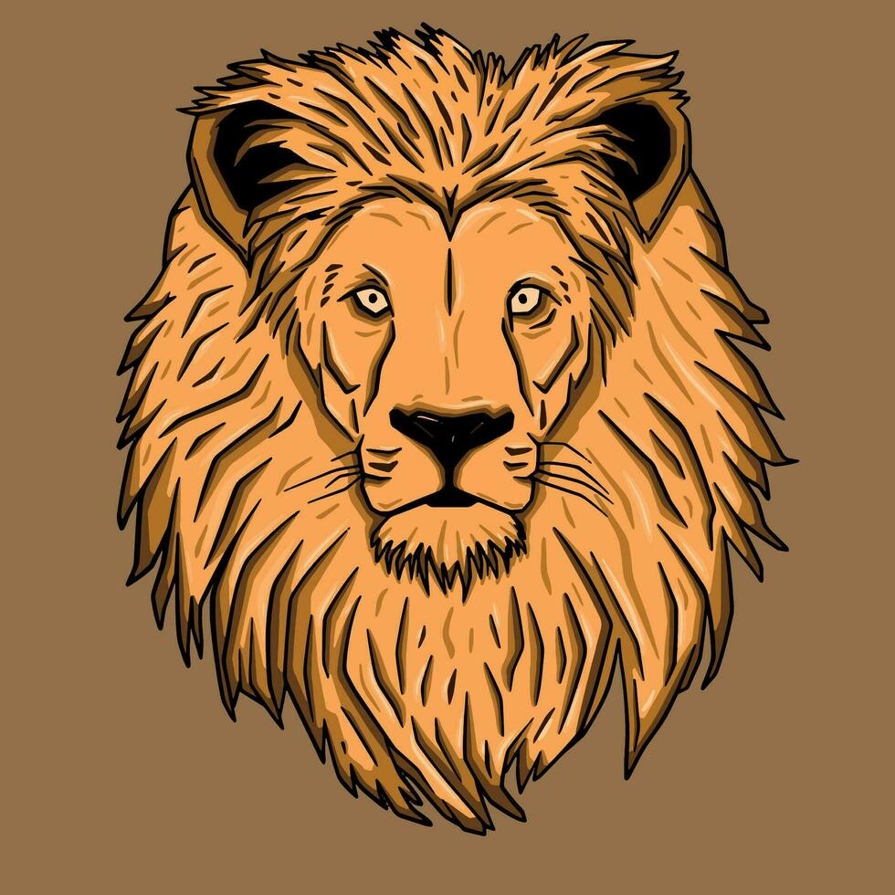 illustration av lejon huvud vektor