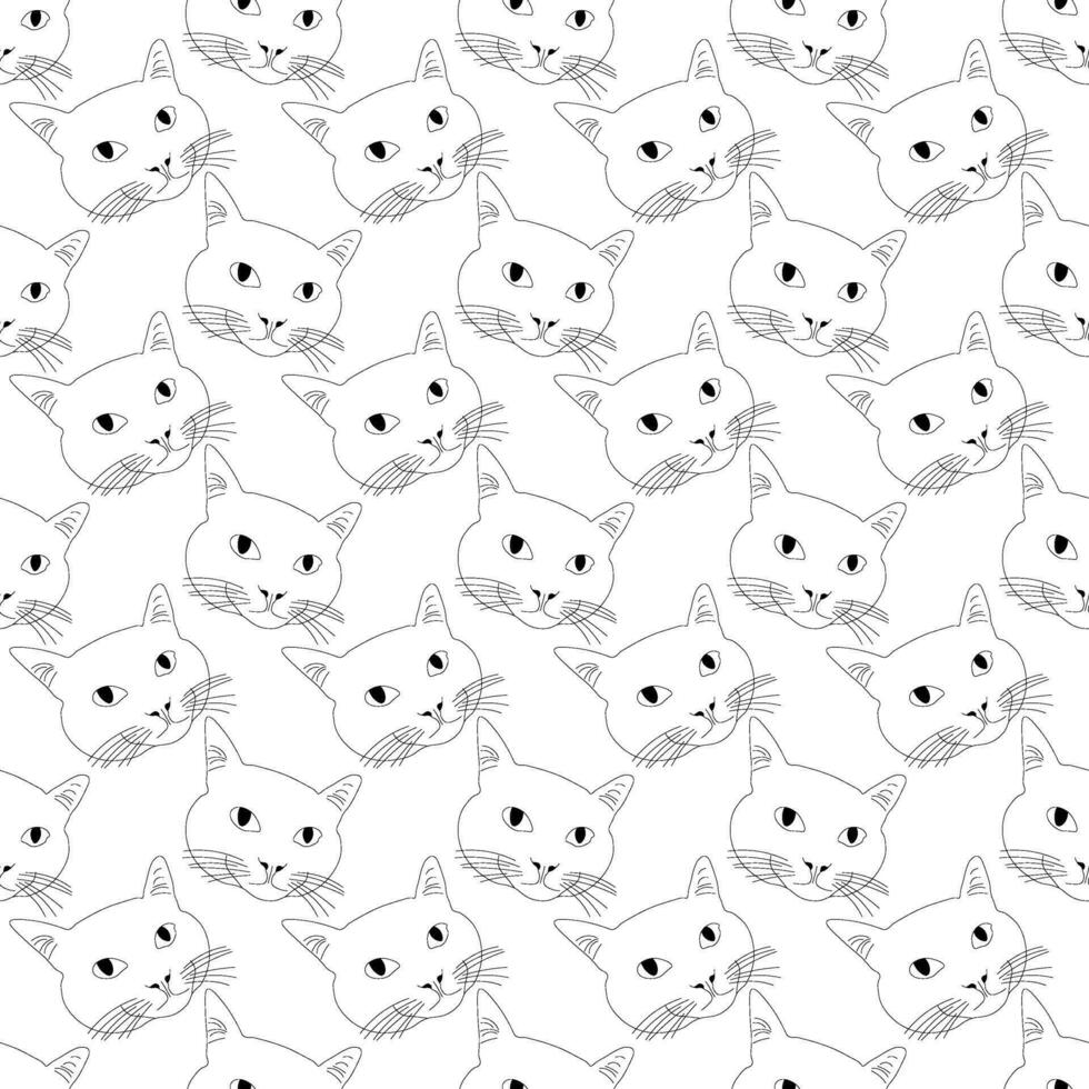 nahtlos Katze Muster. komisch Katze Hintergrund vektor