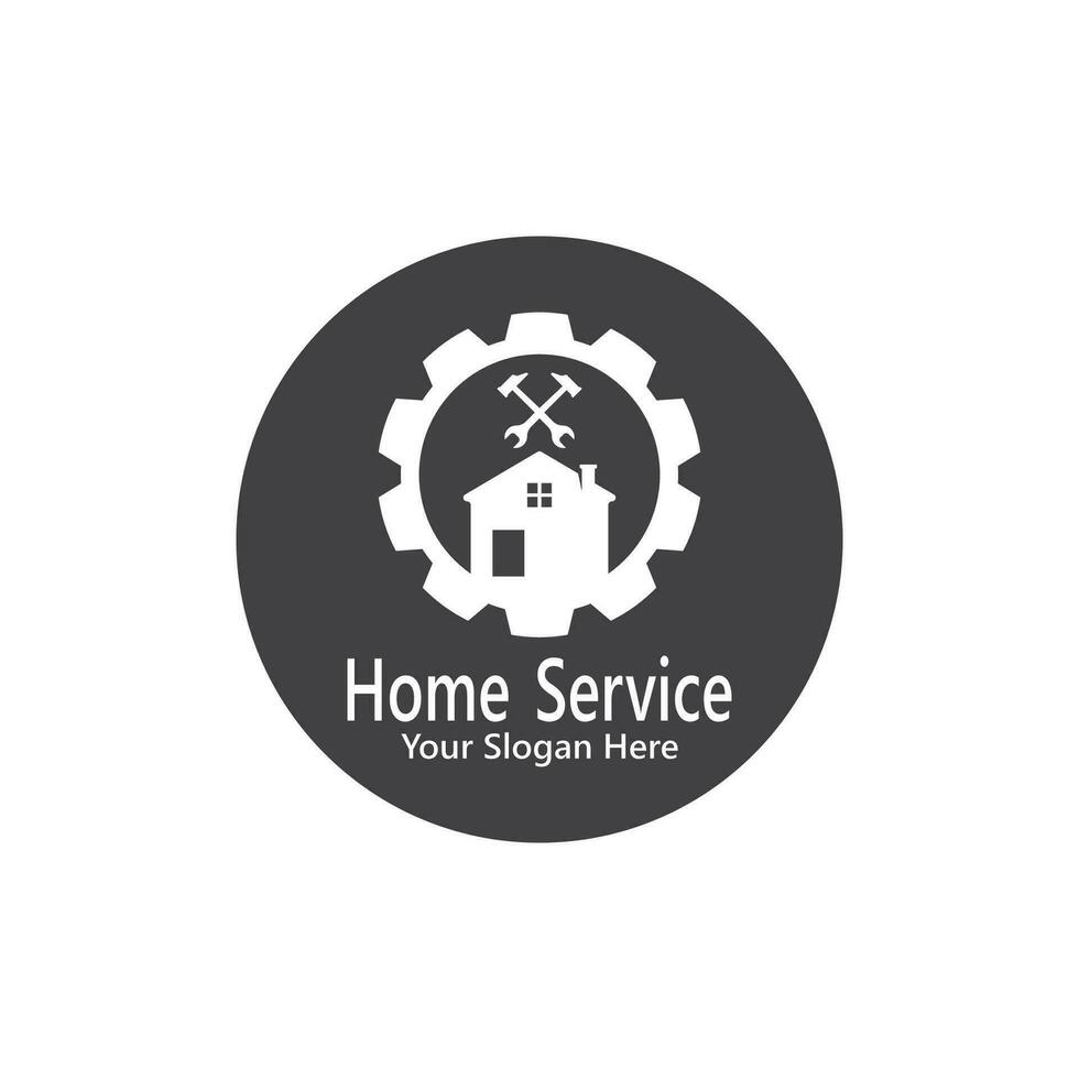 Hem service konstruktion logotyp vektor mall