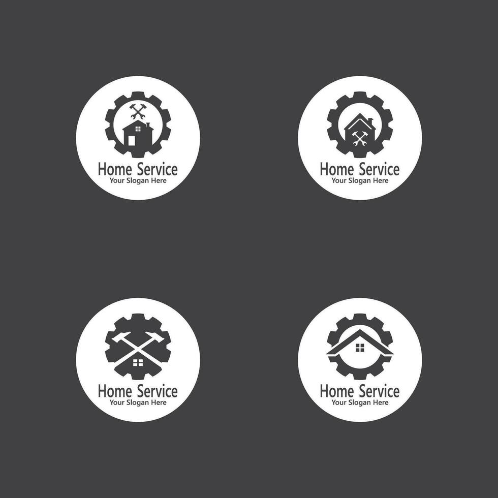 Zuhause Bedienung Konstruktion Logo Vektor Vorlage