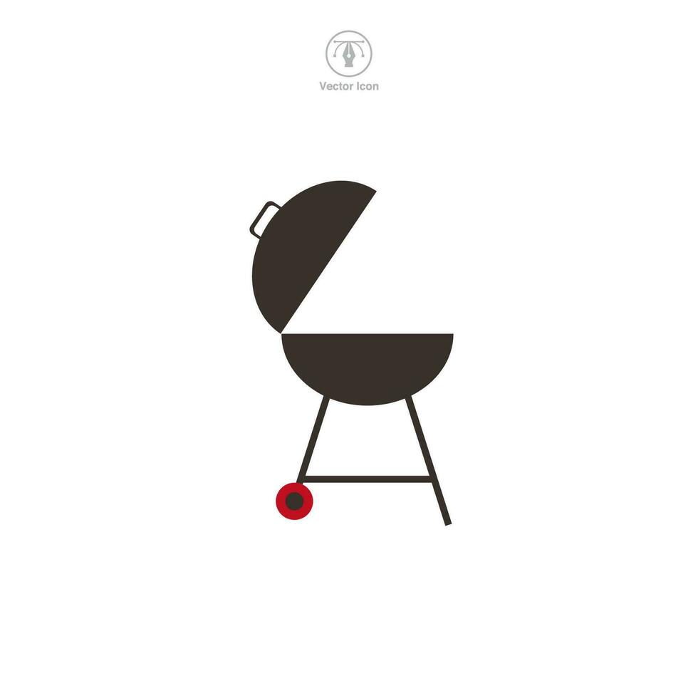 bbq grill ikon symbol vektor illustration isolerat på vit bakgrund