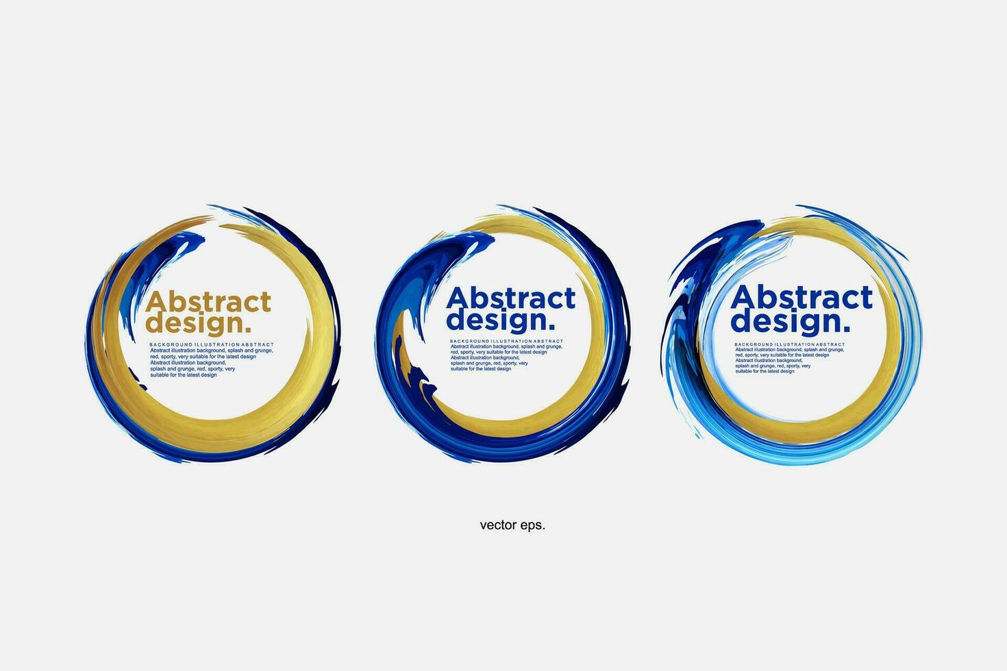 abstrakt Design Logo einstellen mit Blau und Gold wirbelt vektor