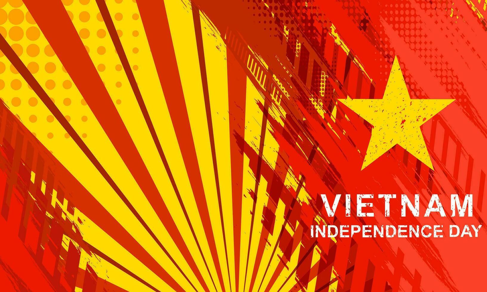 Vietnam Unabhängigkeit Tag Gruß Hintergrund Grunge Rennen Pinselstrich Stil vektor