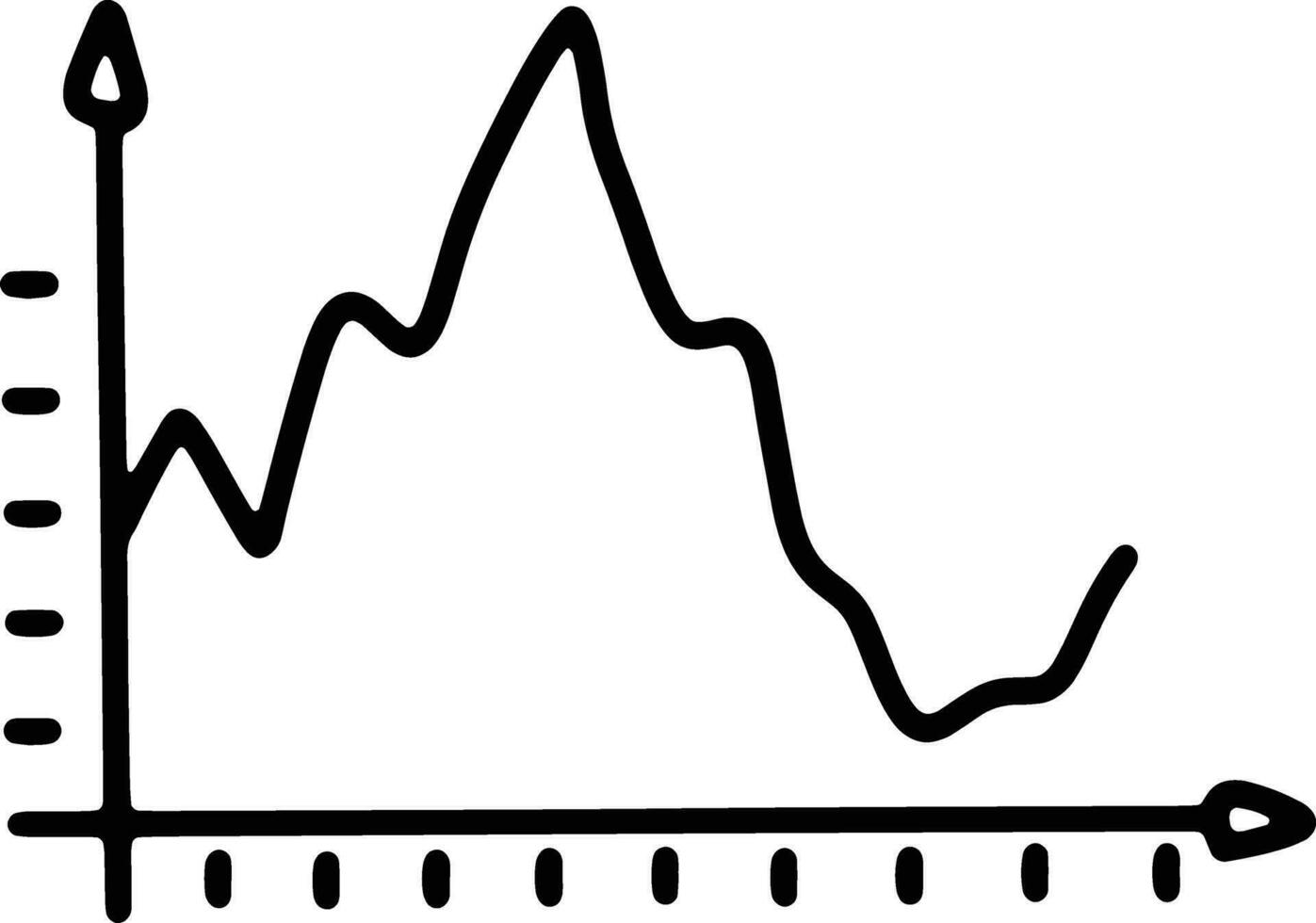 Linie Graph Vektor, dünn Linie Symbol. vektor