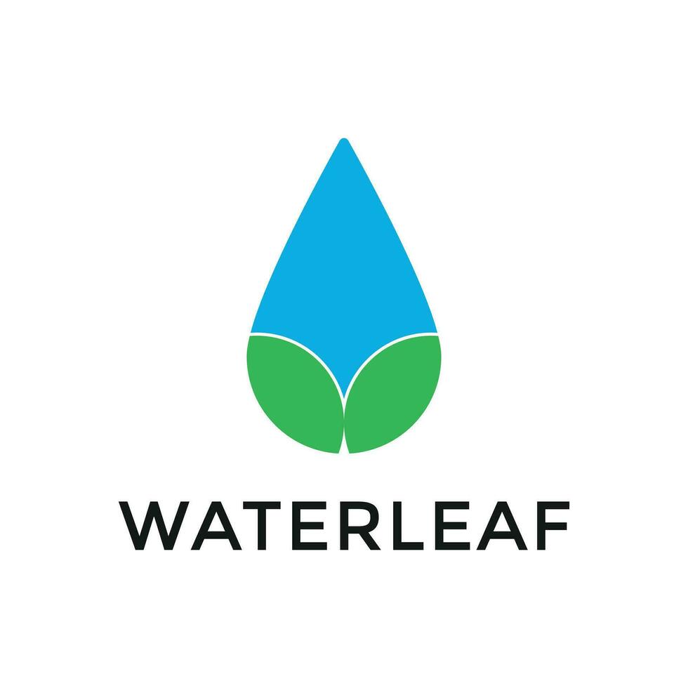 kreativ släppa vatten och blad begrepp logotyp vektor
