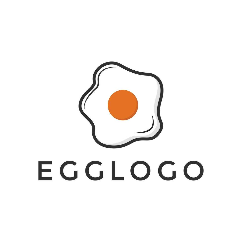 illustration av en restaurang logotyp med en friterad ägg den där utseende utsökt med ett ägg äggula i de mitten vektor