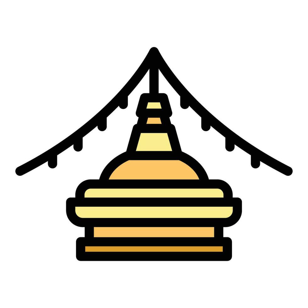 Kathmandu stupa Symbol Vektor eben