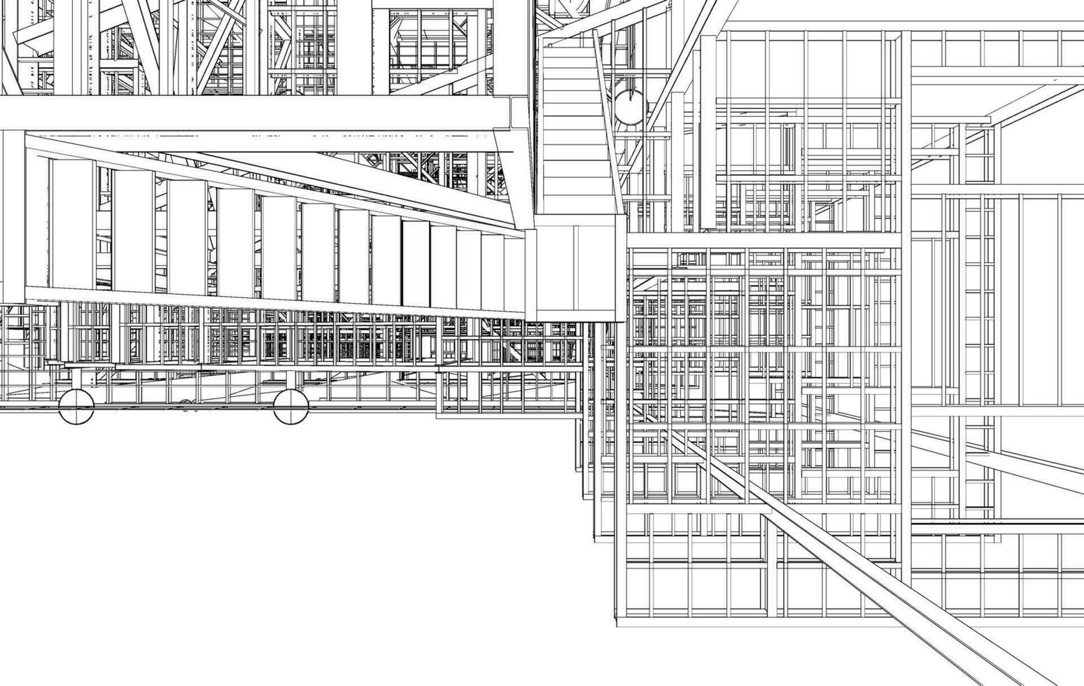 3d illustration av industriell byggnad vektor