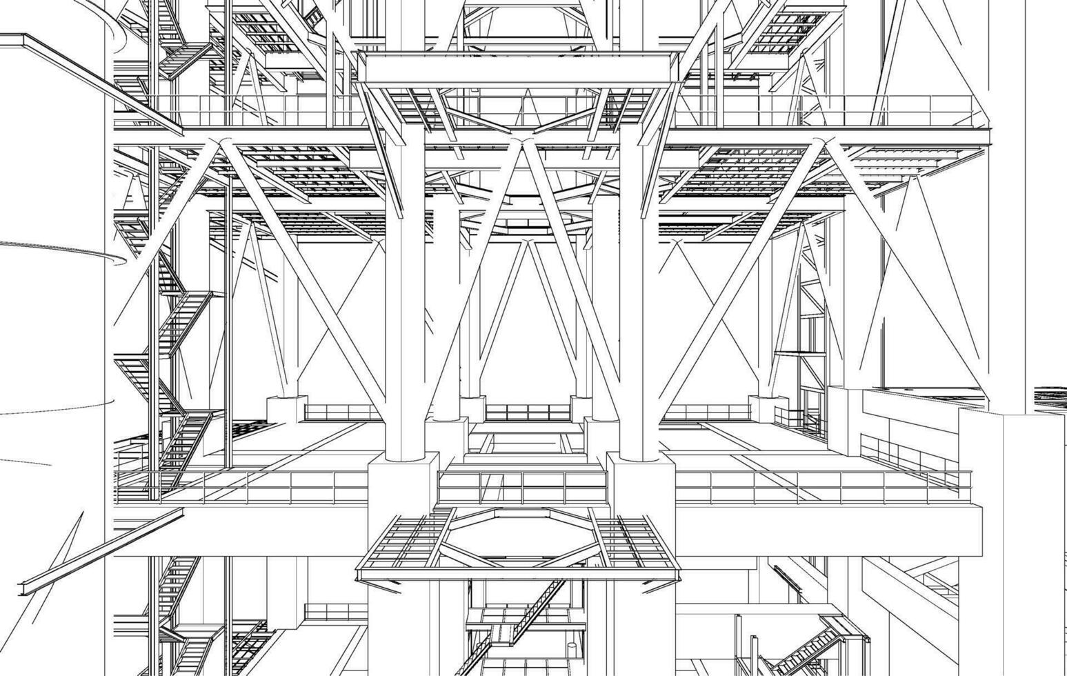 3d illustration av industriell byggnad vektor