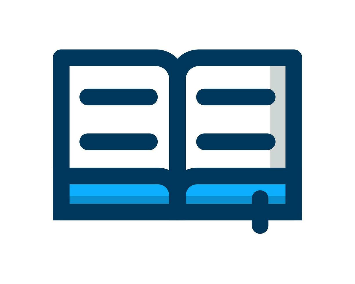 Buch Vektor Design Symbol im Blau auf Weiß Hintergrund geeignet zum Ihre Webseite, Anzeige und Design brauchen
