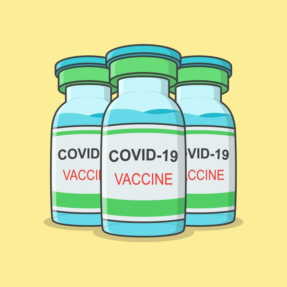 covid-19 Coronavirus Impfstoff Vektor Illustration. Impfstoff eben Symbol