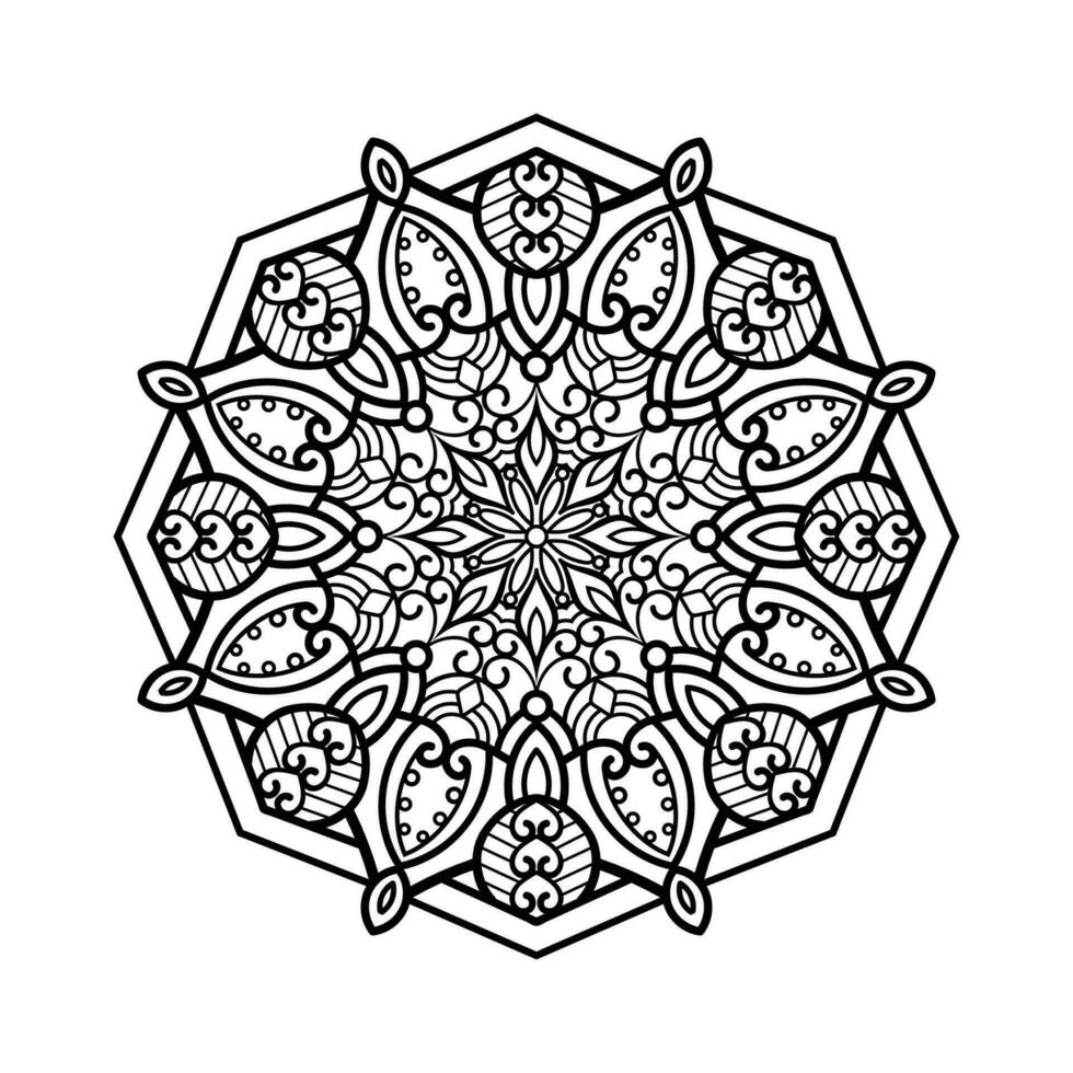 dekorativ Mandala und Muster zum mehndi, Hochzeit, Tätowierung, Islam, indisch, Arabisch. Gliederung Mandalas Färbung Buch Buchseite. vektor