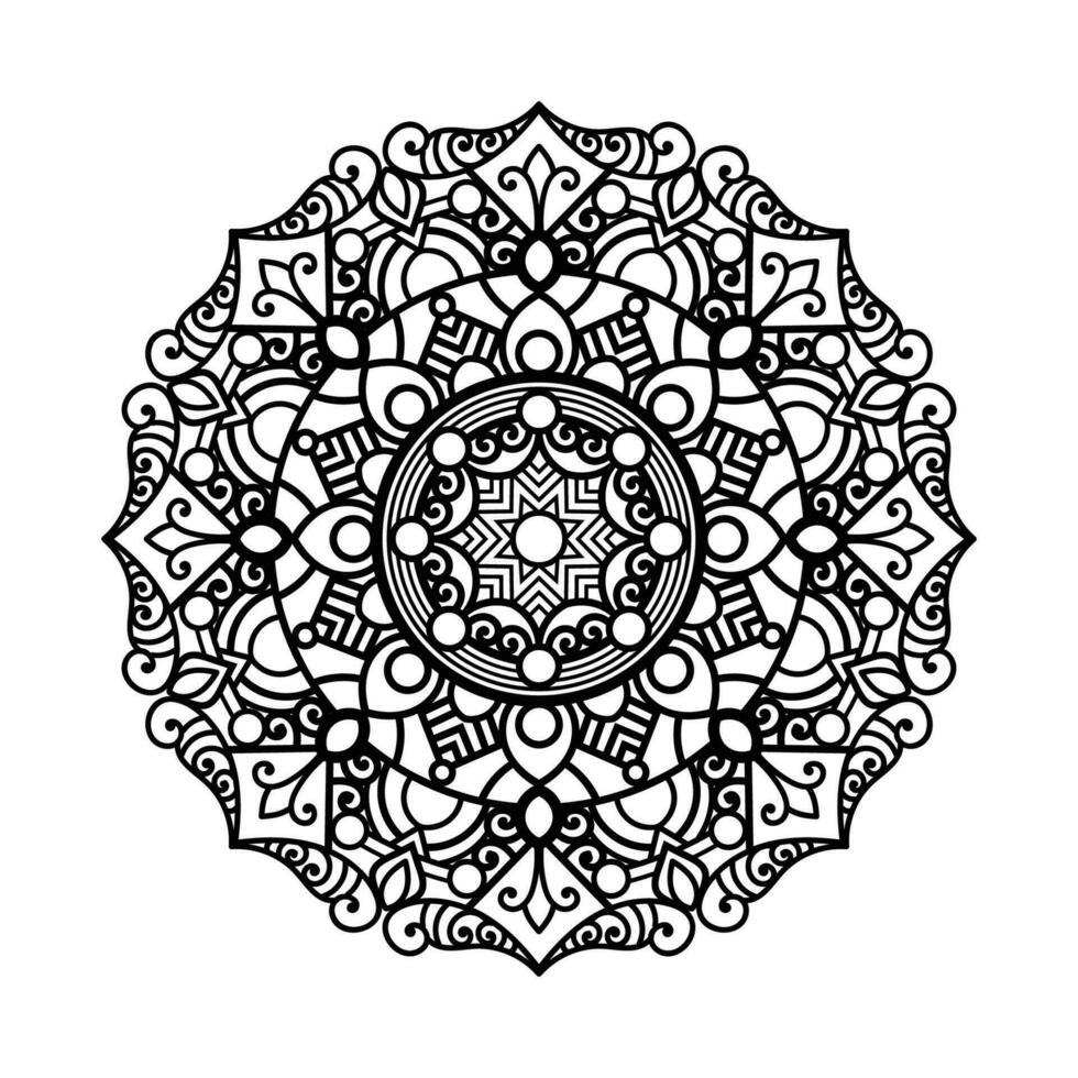 dekorativ Mandala und Muster zum mehndi, Hochzeit, Tätowierung, Islam, indisch, Arabisch. Gliederung Mandalas Färbung Buch Buchseite. vektor