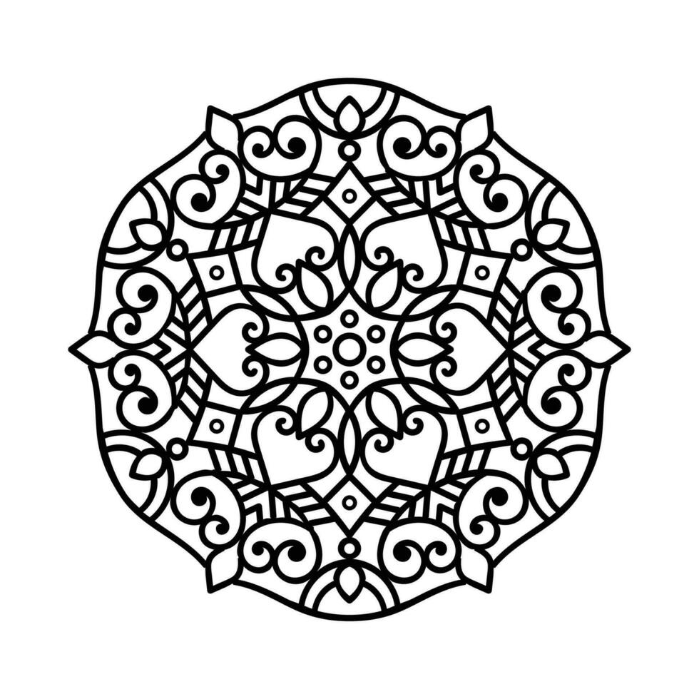 dekorativ Mandala und Muster zum mehndi, Hochzeit, Tätowierung, Islam, indisch, Arabisch. Gliederung Mandalas Färbung Buch Buchseite. vektor