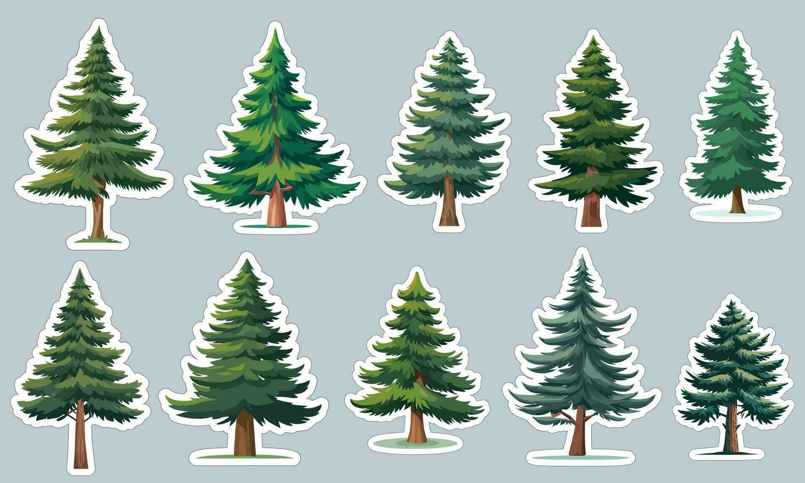 panorama- tall träd klistermärke mönster, perfekt för dekorera din bärbar dator eller vatten flaska vektor