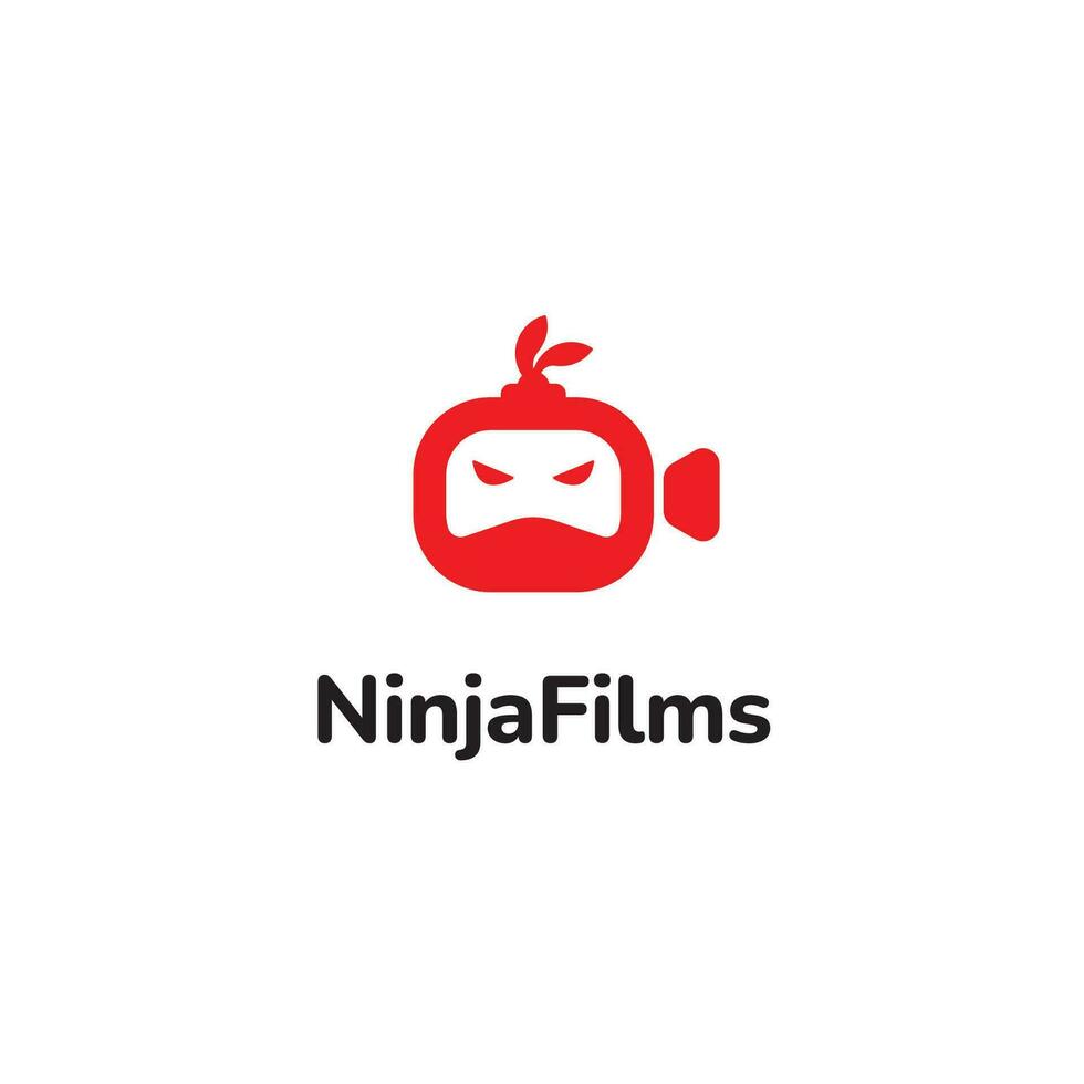 ninja filma video produktion bio logotyp design mall vektor formatera