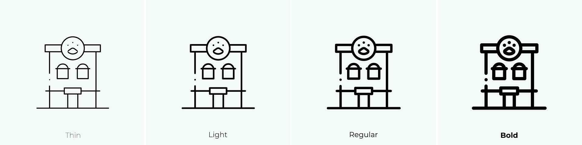 Veterinär Symbol. dünn, Licht, regulär und Fett gedruckt Stil Design isoliert auf Weiß Hintergrund vektor