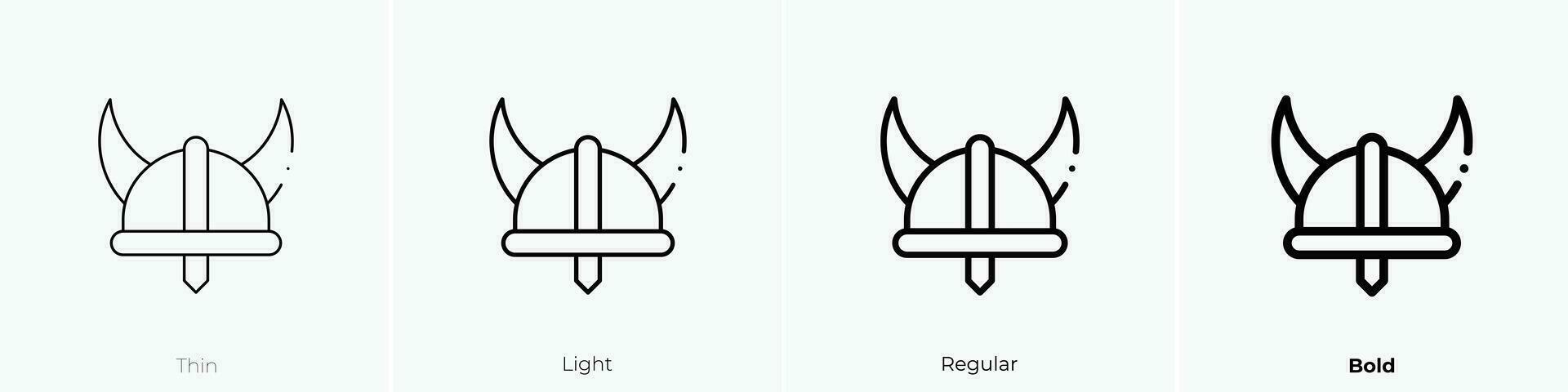 Wikinger Symbol. dünn, Licht, regulär und Fett gedruckt Stil Design isoliert auf Weiß Hintergrund vektor